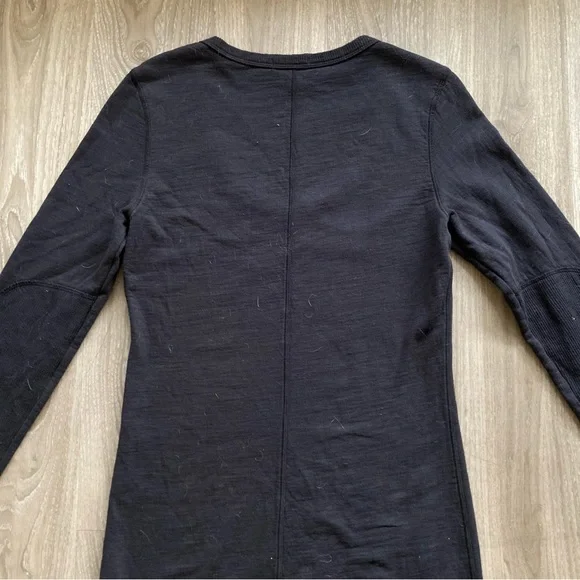 James Purse Black Long Sleeve Scoop Neck Midi Dress. Sz 3/ Large - Picture 4 of 9